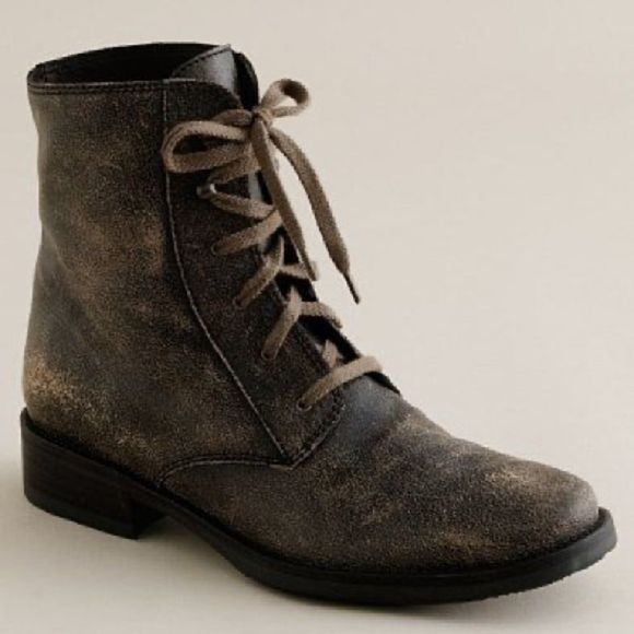 JCREW distressed cracked leather combat boot - Picture 1 of 7